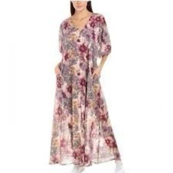 Johnny Was Calme Raglan Floral Maxi Dress Size M New - Picture 1 of 9